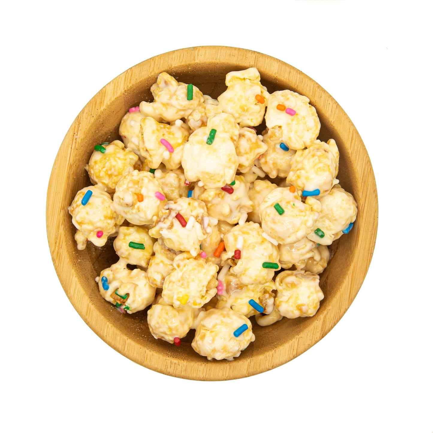 Birthday Cake Gourmet Popcorn with white chocolate and sprinkles from the best online fundraiser high profit fundraiser for school it is double good